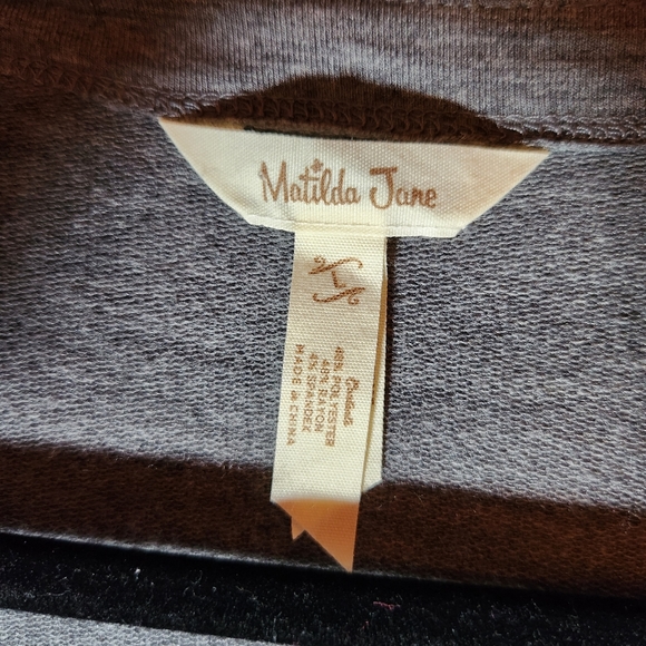 Matilda Jane | Count It Out Vest Grey Waterfall Cardigan w/ Pockets Women's L - Picture 3 of 12